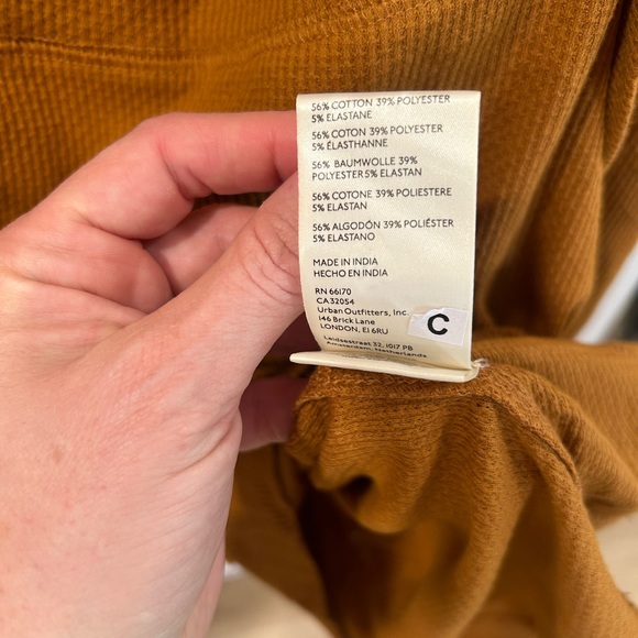 Square Neck, Waffle, rivet sleeves, Free People Top, size XL, New - Picture 5 of 5